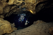 Photo: dd001176     Cave Cow Spring and Diver , ,  Running Springs, Florida, USA