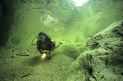 Photo: dd001271     Diver inside Hoellbach , ,  Hallstatt, Austria